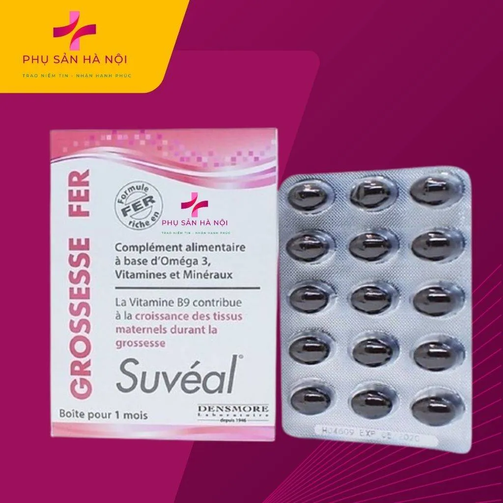 Suvéal Grossesse Fer Densmore Bổ sung dinh dưỡng toàn diện cho mẹ bầu
