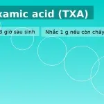 Tranexamic acid (TXA) trong PPH: 1 g IV càng sớm càng tốt (≤3 giờ)