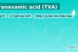 Tranexamic acid (TXA) trong PPH: 1 g IV càng sớm càng tốt (≤3 giờ)